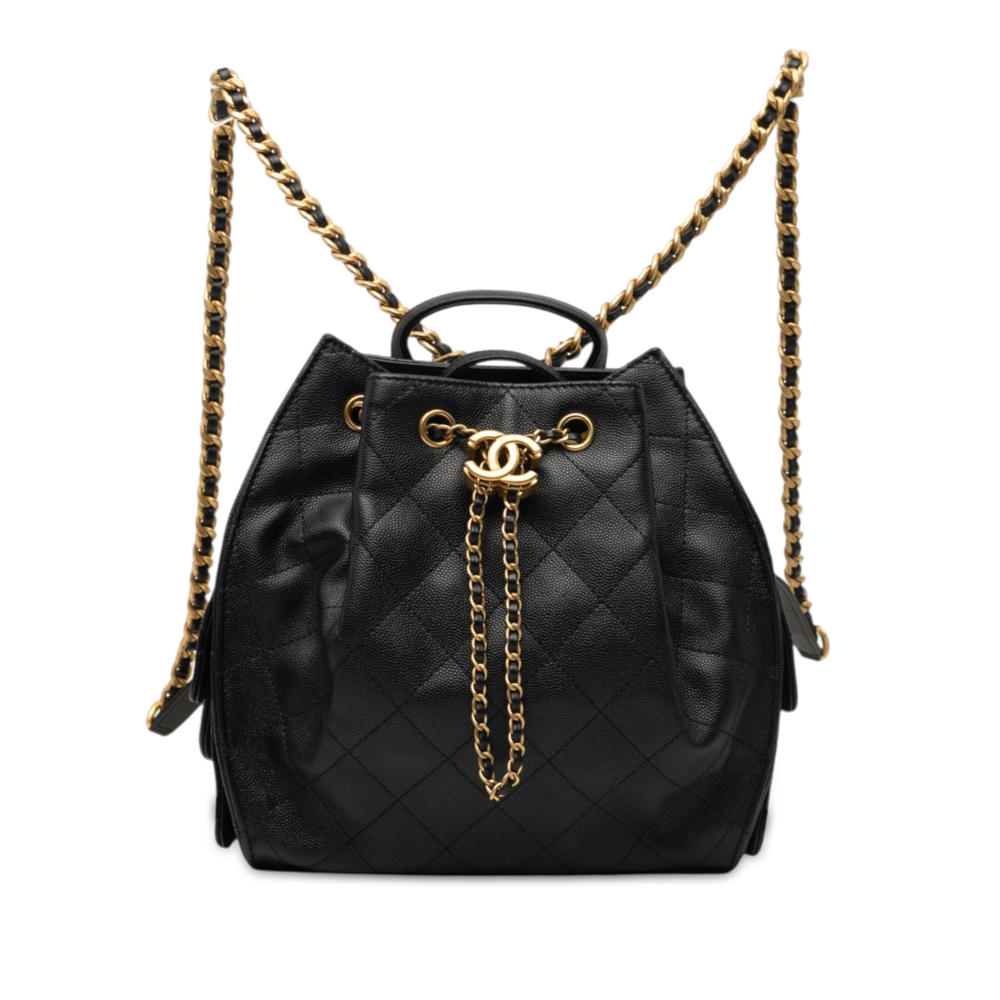 Pre-Loved Chanel Medium Quilted Caviar Chanel 25 Backpack